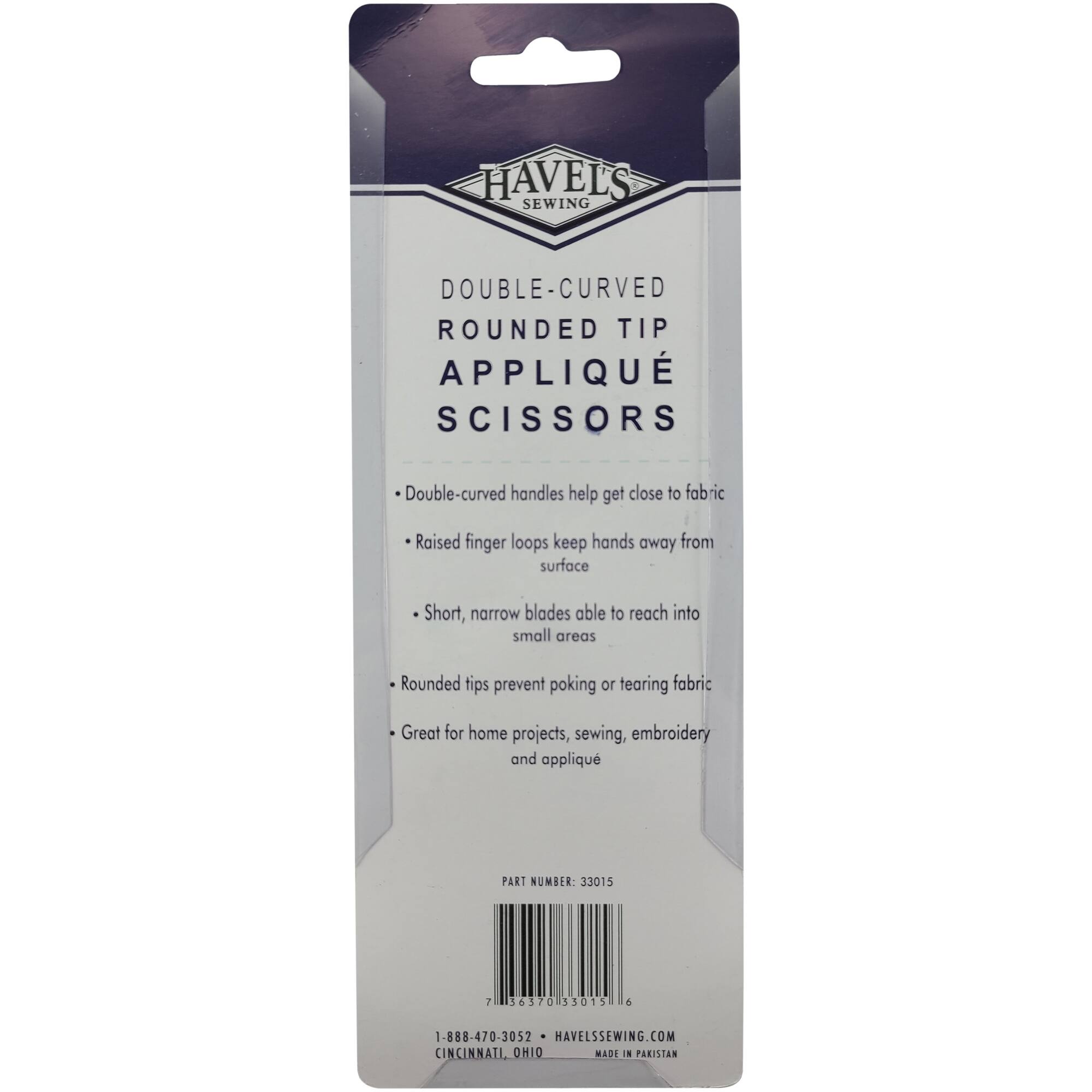 Havel's™ 5.75" Rounded Tips Double-Curved Applique Scissors